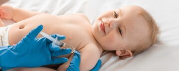 Baby getting vaccinated for release about hepatitis b