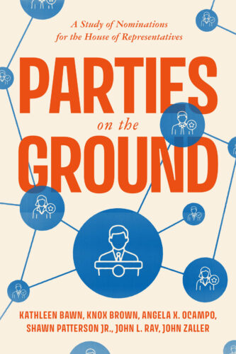 Book cover of Parties on the Ground, about political parties and election.
