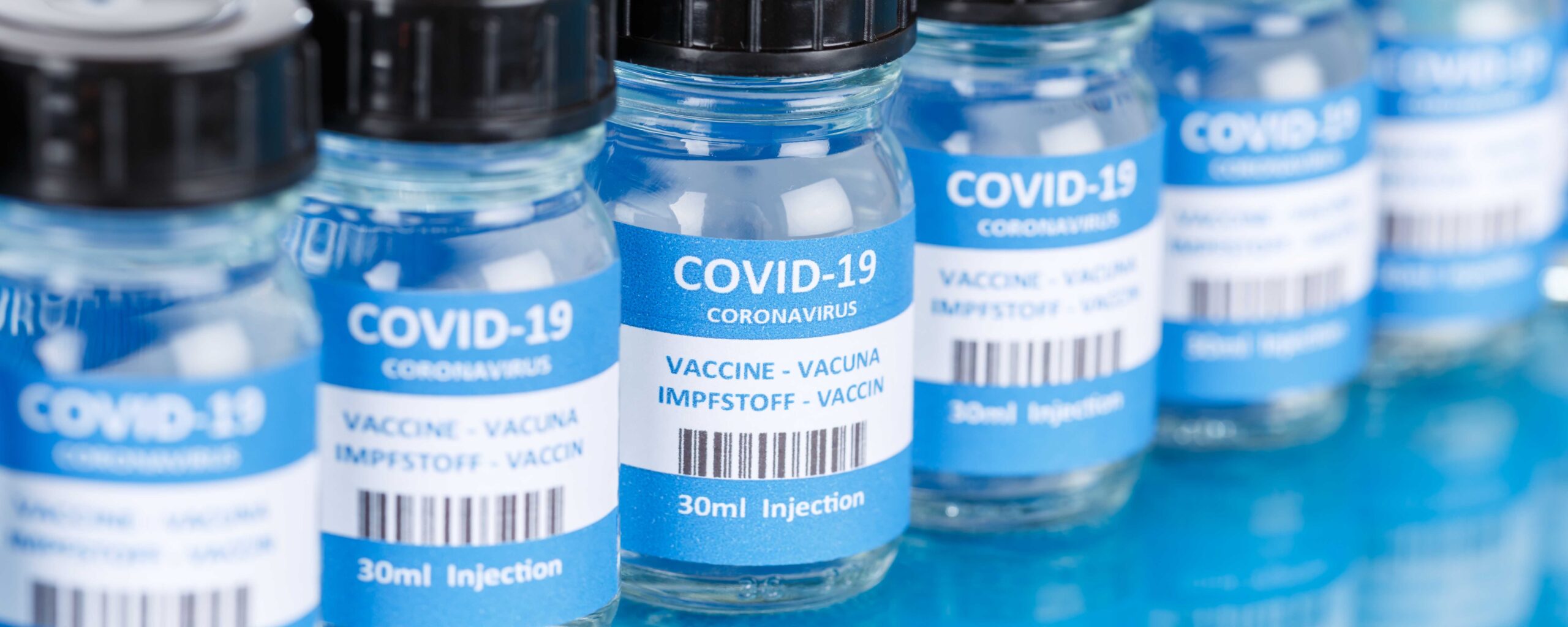 Image of Covid-19 vaccine vials.