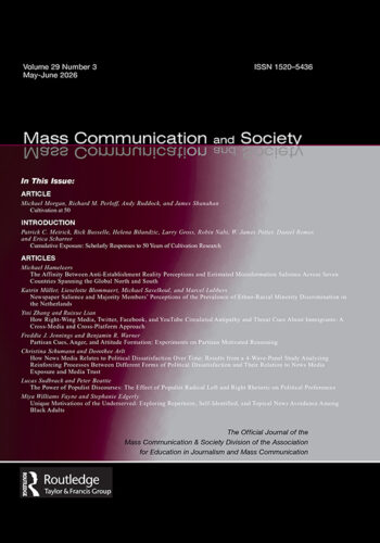 Cover image of Mass Communication and Society.